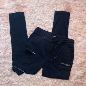 Hot Topic Men’s Emo‎ Gothic Black Zipper Jogger Pants Size Large